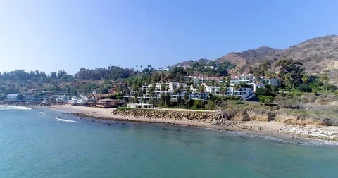 Malibu Drone 4K Video Flyover of Coast Stock Footage