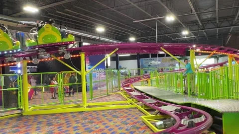 Malibu Jack's - Indoor Roller coaster - Bettendorf, IA - February 24, 2024 Stock Footage 265907531
