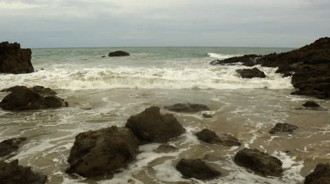 Malibu ocean waves timelapse Stock Footage 62193094
