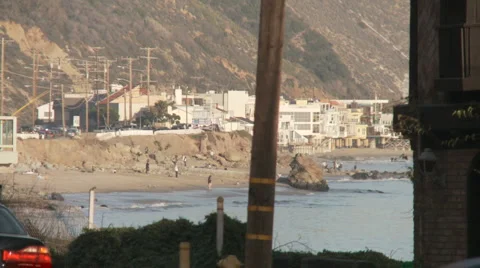 Malibu PCH Pan 3 Stock Footage 1035311