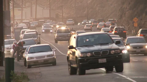 Malibu PCH Sunset Stock Footage 1035508