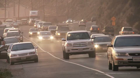 Malibu PCH Sunset Pan Video stock 1035481