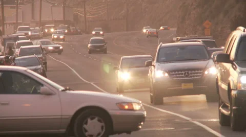 Malibu PCH Traffic Focus 2 Stock Footage 1035537