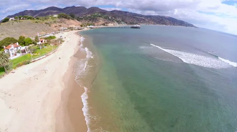 Malibu Pier Approach Stock Footage 58418667