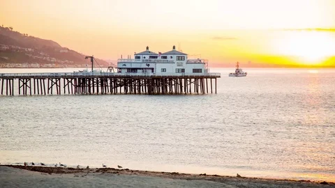 Malibu Pier Stock Footage 73235024