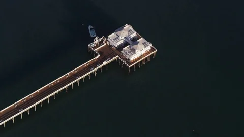 Malibu Pier look down Stock Footage 77832444