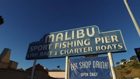 Malibu Pier Sign Stock Footage 85966942