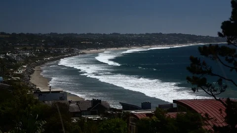 Malibu, with sand and inspired waves Stock Footage 101973983