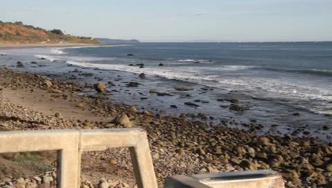 Malibu Shore Pan Stock Footage 9426816