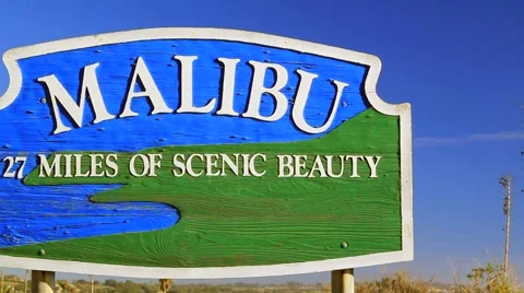 MALIBU SIGN Stock Footage 988144