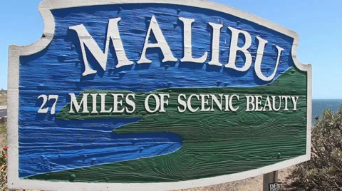 Malibu Sign Wide Angle 動画素材 37993073