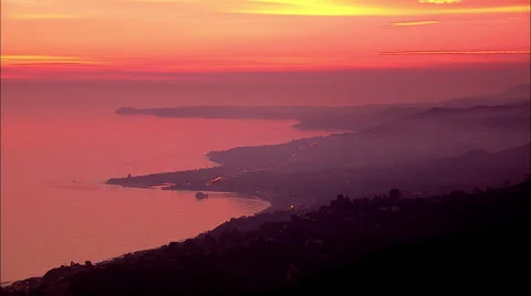 Malibu Sunset Aerials 1 Stock Footage 56331235