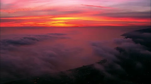 Malibu Sunset Aerials 4 Stock Footage 56330586