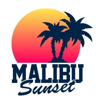 Malibu Sunset Stock Illustration