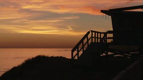 Malibu Sunset LGT Pan Stock Footage 1035960