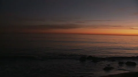 Malibu Sunset SLS Pan 2 Stock Footage 1037752