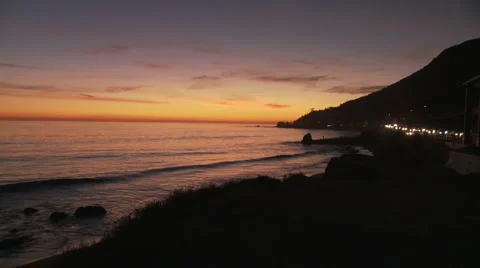 Malibu Sunset SLS Pan Video stock 1037781