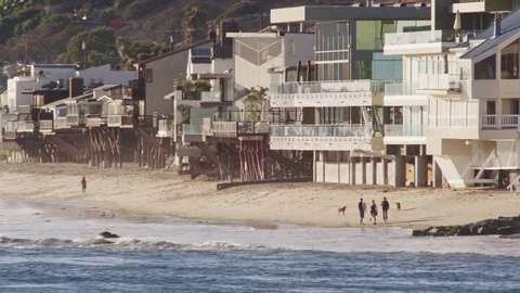 Malibu walk on beach Stock Footage 77835080