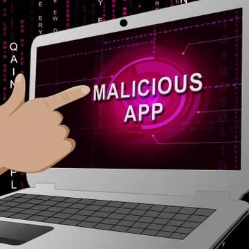 Malicious App Spyware Threat Warning 3d Illustration Stock Illustration