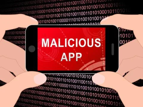 Malicious App Spyware Threat Warning 3d Illustration Stock Illustration