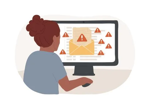 Malicious attachments isolated cartoon vector illustrations. Stock Illustration