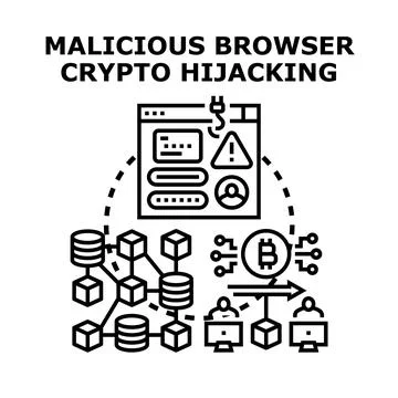 Malicious browser crypto hijacking concept vector illustration 库存插图