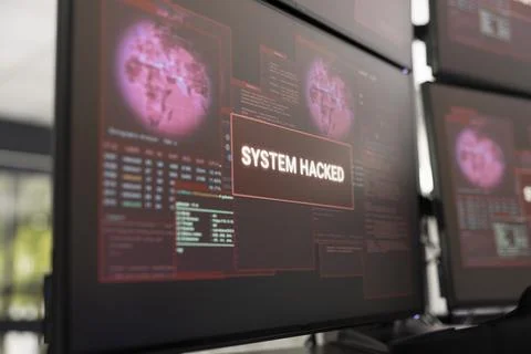 Malicious Bug Detected on Desktop Security System Stock Photos