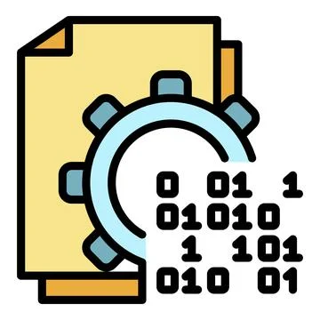 Malicious code in action icon color outline vector Stock Illustration