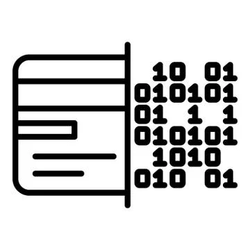 Malicious code on hard drive icon, outline style Stock Illustration