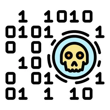 Malicious code icon color outline vector Stock Illustration