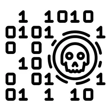 Malicious code icon, outline style イラスト素材