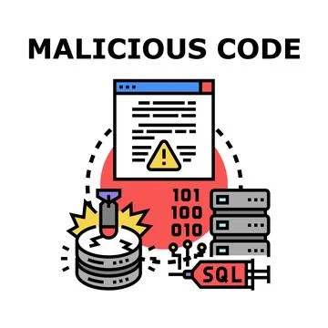 Malicious code infecting computer network and data system Illustration