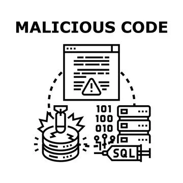 Malicious code infecting computer network and data system イラスト素材