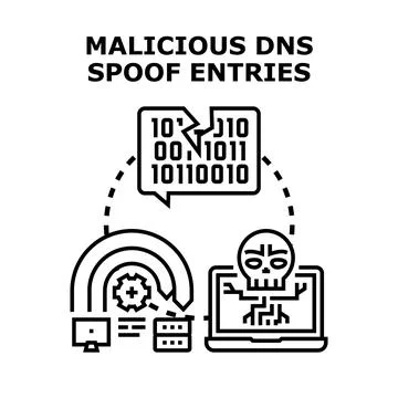 Malicious dns spoofing entries vector illustration concept Stock Illustration