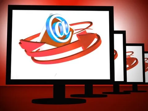 Malicious Emails Spam Malware Alert 3d Rendering Stock-Illustration