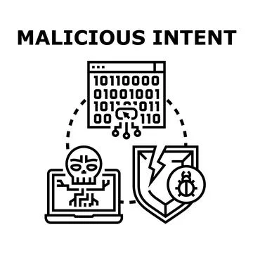 Malicious intent causing digital security system breach Stock Illustration