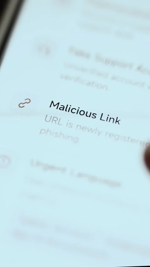 Malicious Link Warning Detected By Mobile Security Analysis 4K Stock Footage 341853787