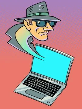 Malicious sites on the Internet. The security of your devices. The suspicious Stock Illustration