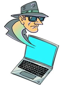 Malicious sites on the Internet. The security of your devices. The suspicious Stock Illustration