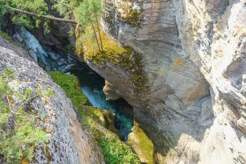Maligne Canyon in Alberta Stock-Fotos
