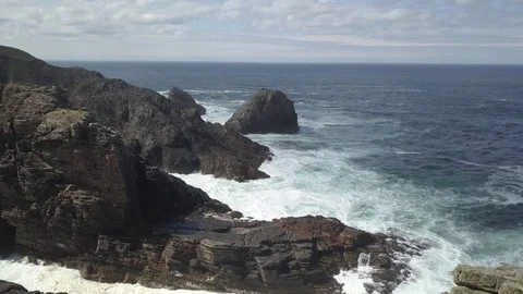 Malin Head, Flight Back, Donegal Aerial Drone Ireland Stock Footage 92244059