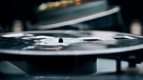 Malinovye coil on the old playback device and sound recording,as used for Stock Footage 84715191