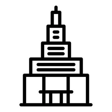 Mall building icon outline vector. Modern store Ilustración de archivo