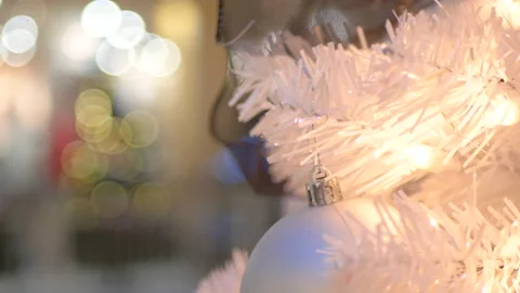 Mall Christmas Bokeh Background Inside Department Retail Store Customers Stock Footage 144655976