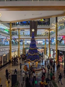 Mall Christmas Tree Stock Photos