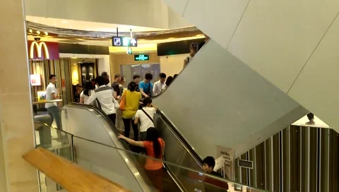 The mall elevator and customer Video stock 48836560