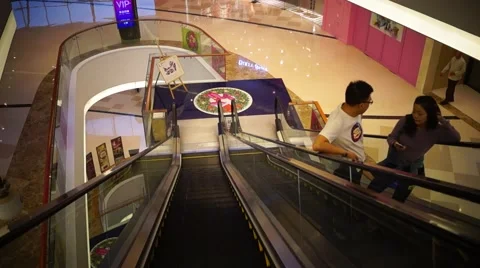 The mall elevator, in Shenzhen, China Stock Footage 44534350