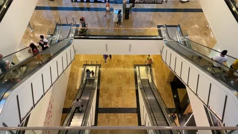Mall of the Emirates escalator view Stock Footage 233855405