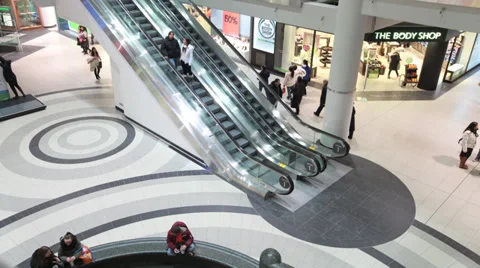Mall Escalator Time Lapse Stock Footage 38046698
