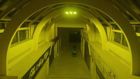 Mall Floor Cleaner Working At Night 動画素材 263959802